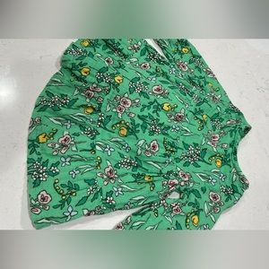 Adorable 100% cotton green floral baby girl dress with underpants size 12 months